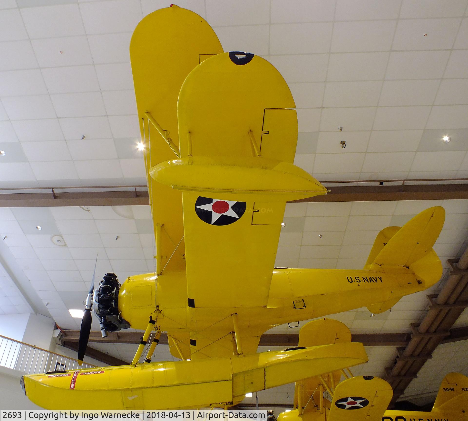 2693, Naval Aircraft Factory N3N-3 C/N Not found 2693, Naval Aircraft Factory N3N-3 'Yellow Peril' on float at the NMNA, Pensacola FL