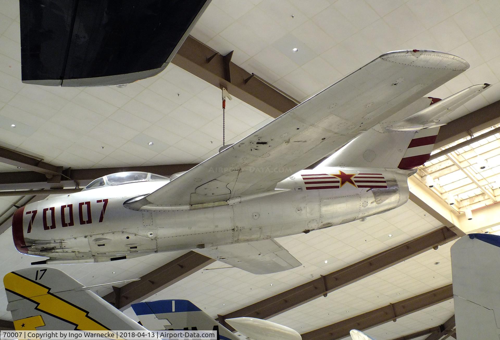 70007, Mikoyan-Gurevich MiG-15 C/N Not found 70007, Mikoyan i Gurevich MiG-15 FAGOT at the NMNA, Pensacola FL