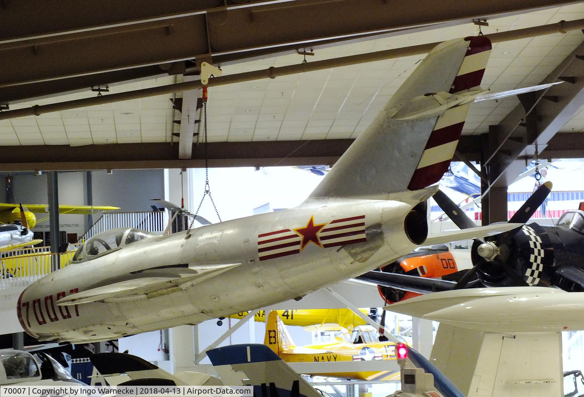 70007, Mikoyan-Gurevich MiG-15 C/N Not found 70007, Mikoyan i Gurevich MiG-15 FAGOT at the NMNA, Pensacola FL