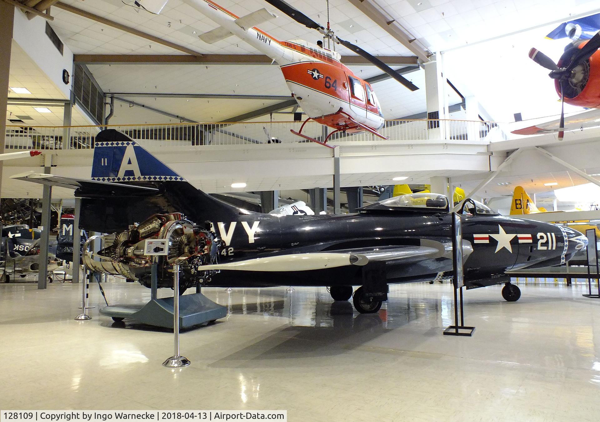 128109, 1952 Grumman F9F-6 Cougar C/N Not found 128109, Grumman F9F-6 Cougar at the NMNA, Pensacola FL