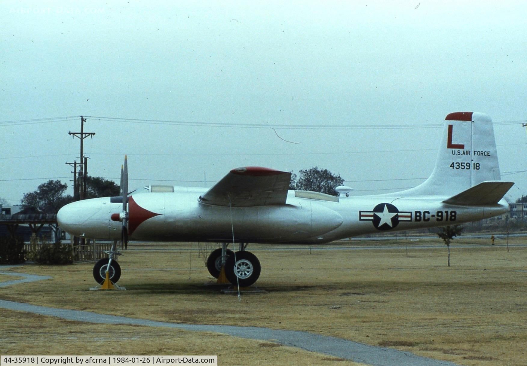 44-35918, 1944 Douglas A-26C-50-DT Invader C/N 29187, PRIOR TO NEW PAINT JOB - AT THE PARADE GROUND LACKLAND AFB