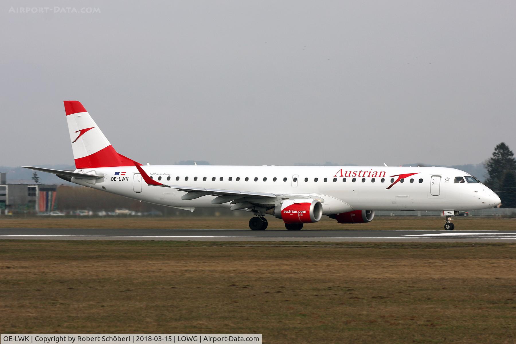 OE-LWK, 2012 Embraer 195LR  (ERJ-190-200LR) C/N 19000523, OE-LWK @ LOWG