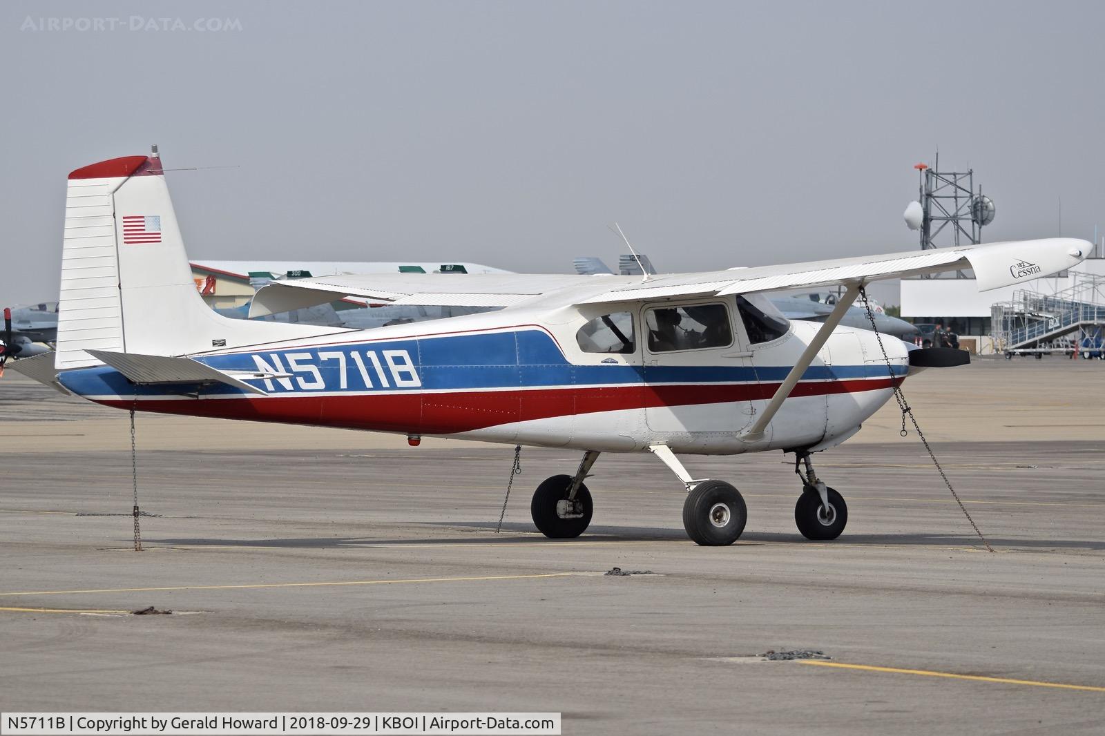 N5711B, 1956 Cessna 182 Skylane C/N 33711, Parked on north GA ramp.