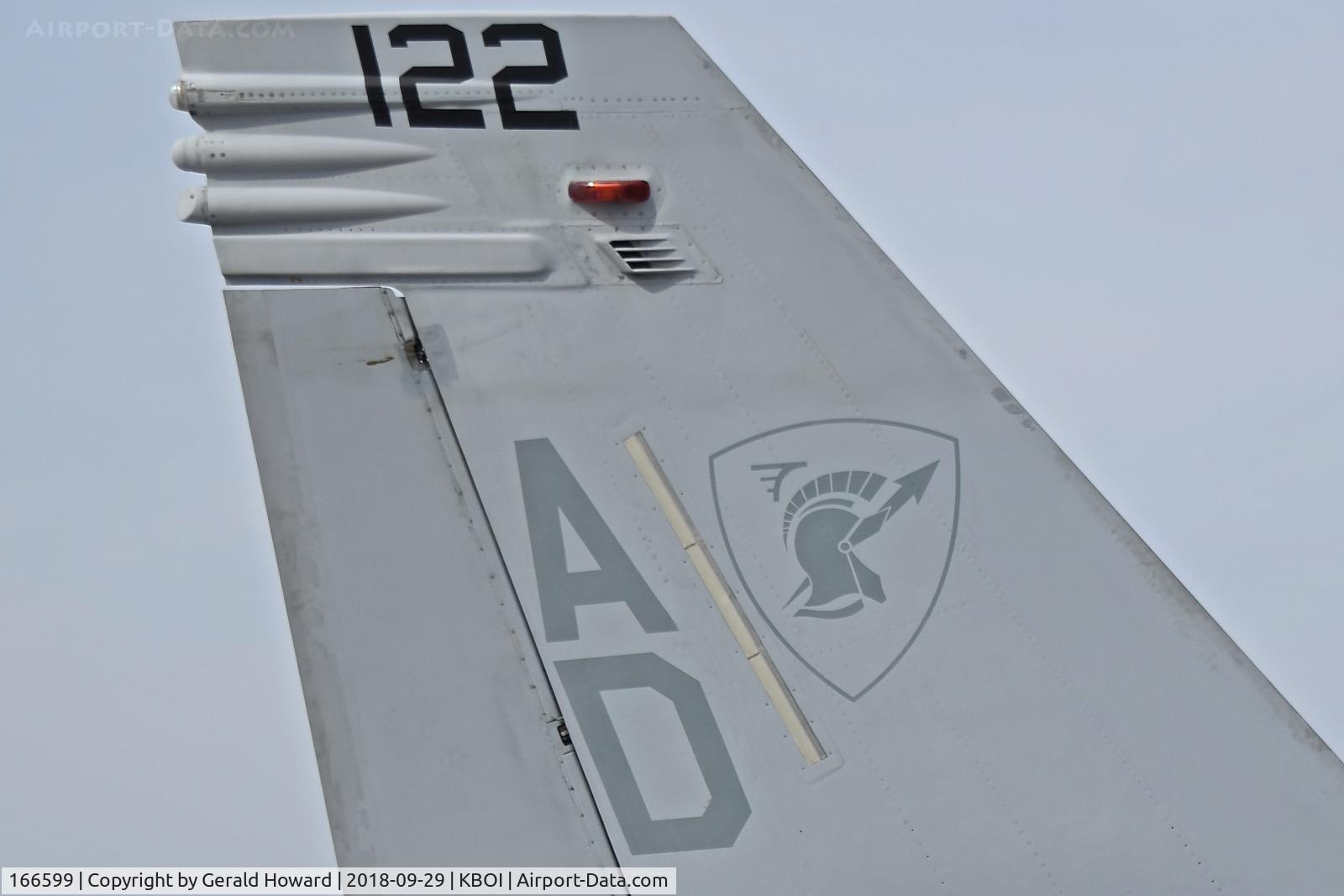 166599, Boeing F/A-18E Super Hornet C/N E095, Parked on the north GA ramp.  VFA-106 