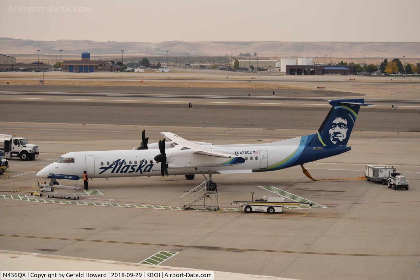 N436QX, 2008 De Havilland Canada DHC-8-402 Dash 8 C/N 4236, Parked at the gate.