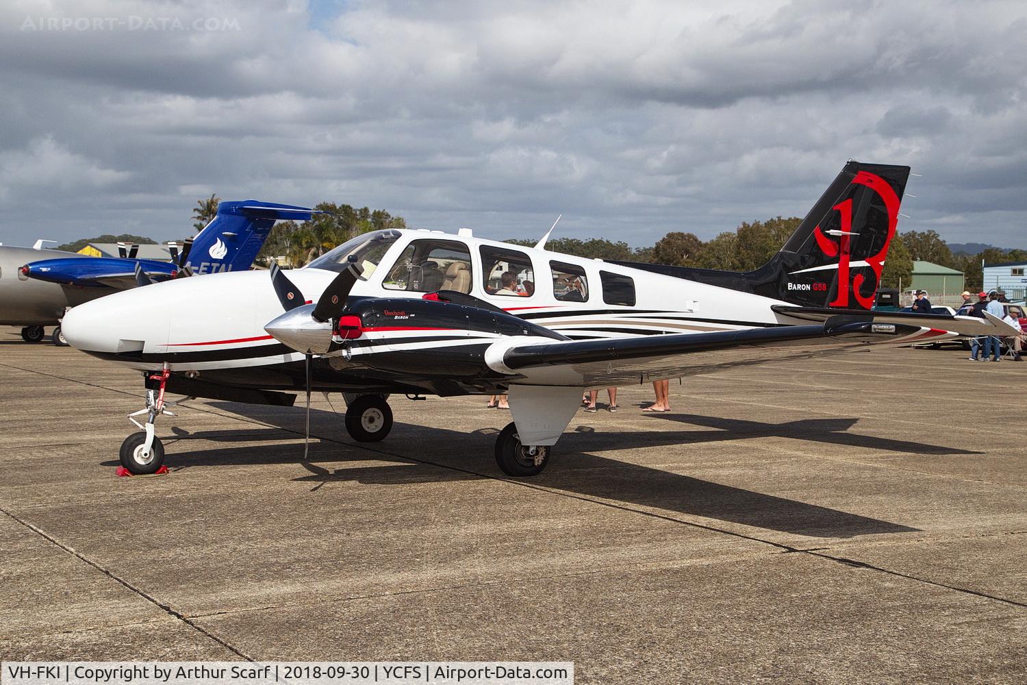 VH-FKI, 2013 Beechcraft G58 Baron C/N TH-2383, Coffs Harbour Airport 2018
