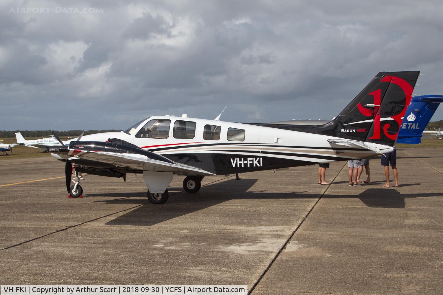 VH-FKI, 2013 Beechcraft G58 Baron C/N TH-2383, Coffs Harbour Airport 2018