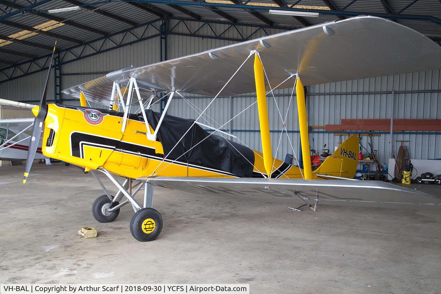 VH-BAL, 1939 De Havilland Australia DH-82A Tiger Moth C/N DHA7/82561, Coffs Harbour Airport 2018