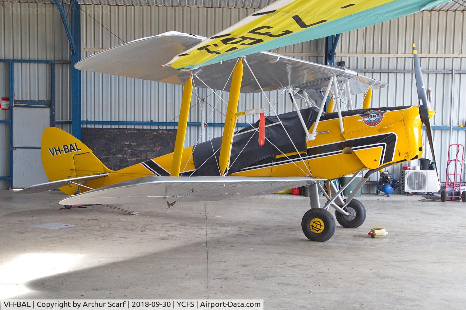 VH-BAL, 1939 De Havilland Australia DH-82A Tiger Moth C/N DHA7/82561, Coffs Harbour Airport 2018