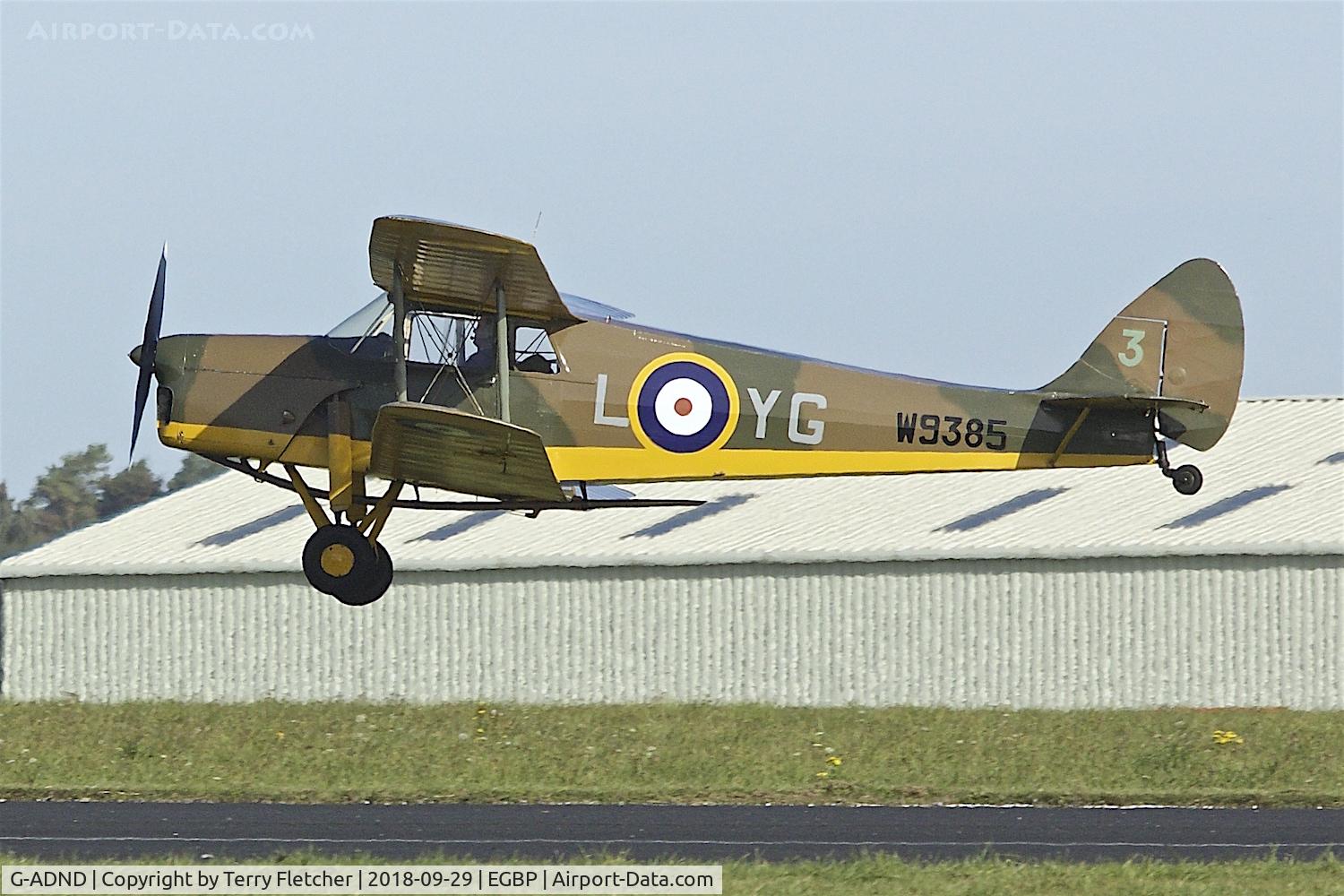 G-ADND, 1936 De Havilland DH.87B Hornet Moth C/N 8097, During 2018 Cotswold Revival at Kemble
