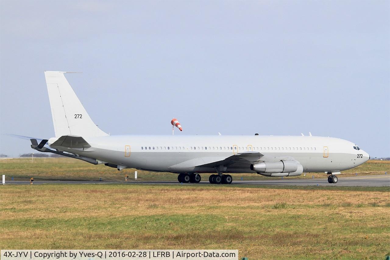 4X-JYV, 1975 Boeing 707-3L6C C/N 21096, Israeli Air Force Boeing 707-3L6C, Taxiing, Brest-Bretagne Airport (LFRB-BES)