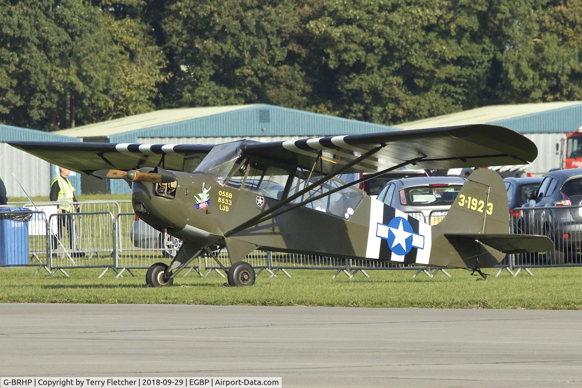 G-BRHP, 1942 Aeronca O-58B Defender C/N 058B-8533, During 2018 Cotswold Revival at Kemble