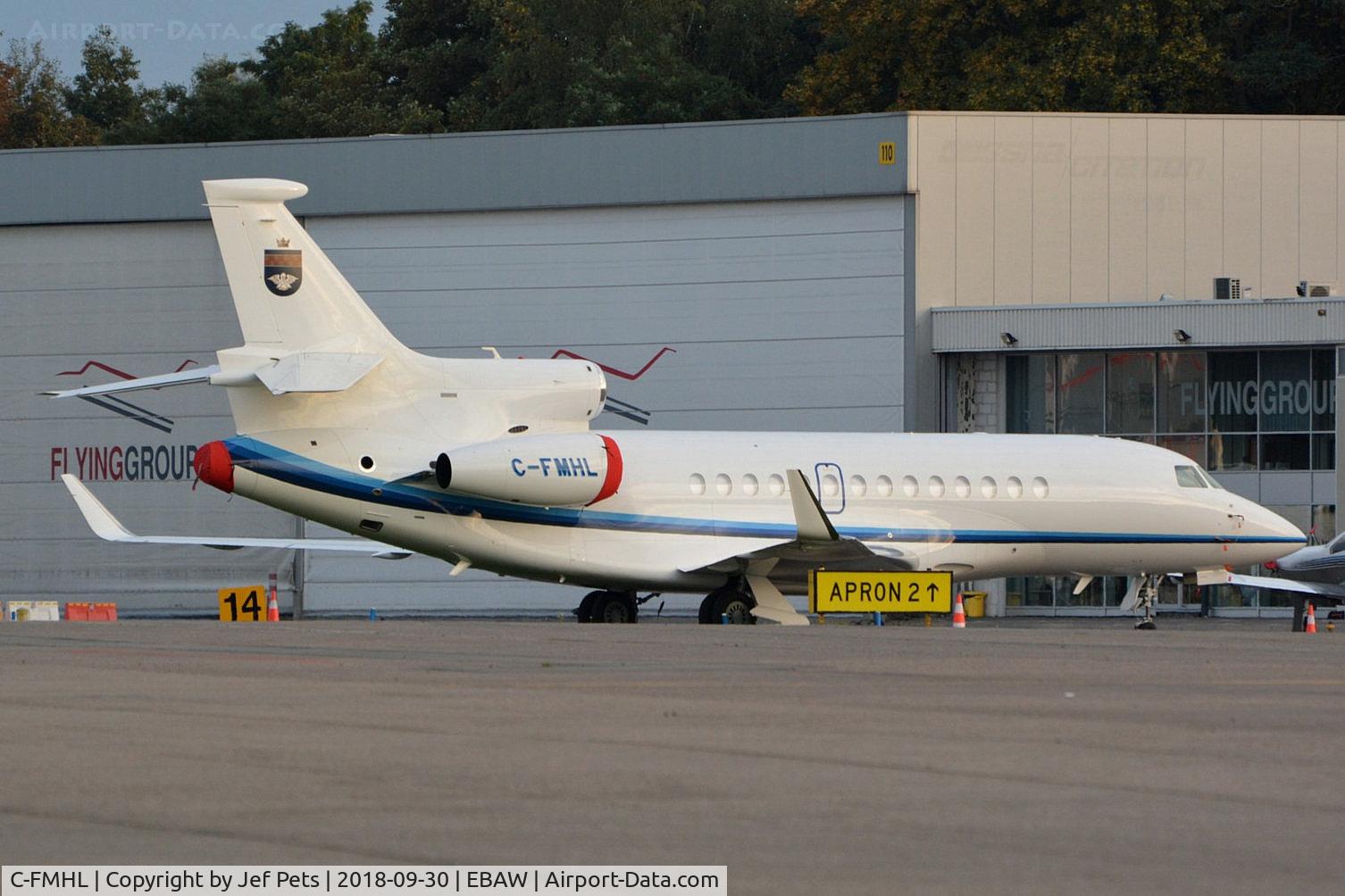 C-FMHL, 2012 Dassault Falcon 7X C/N 172, At Antwerp Airport.