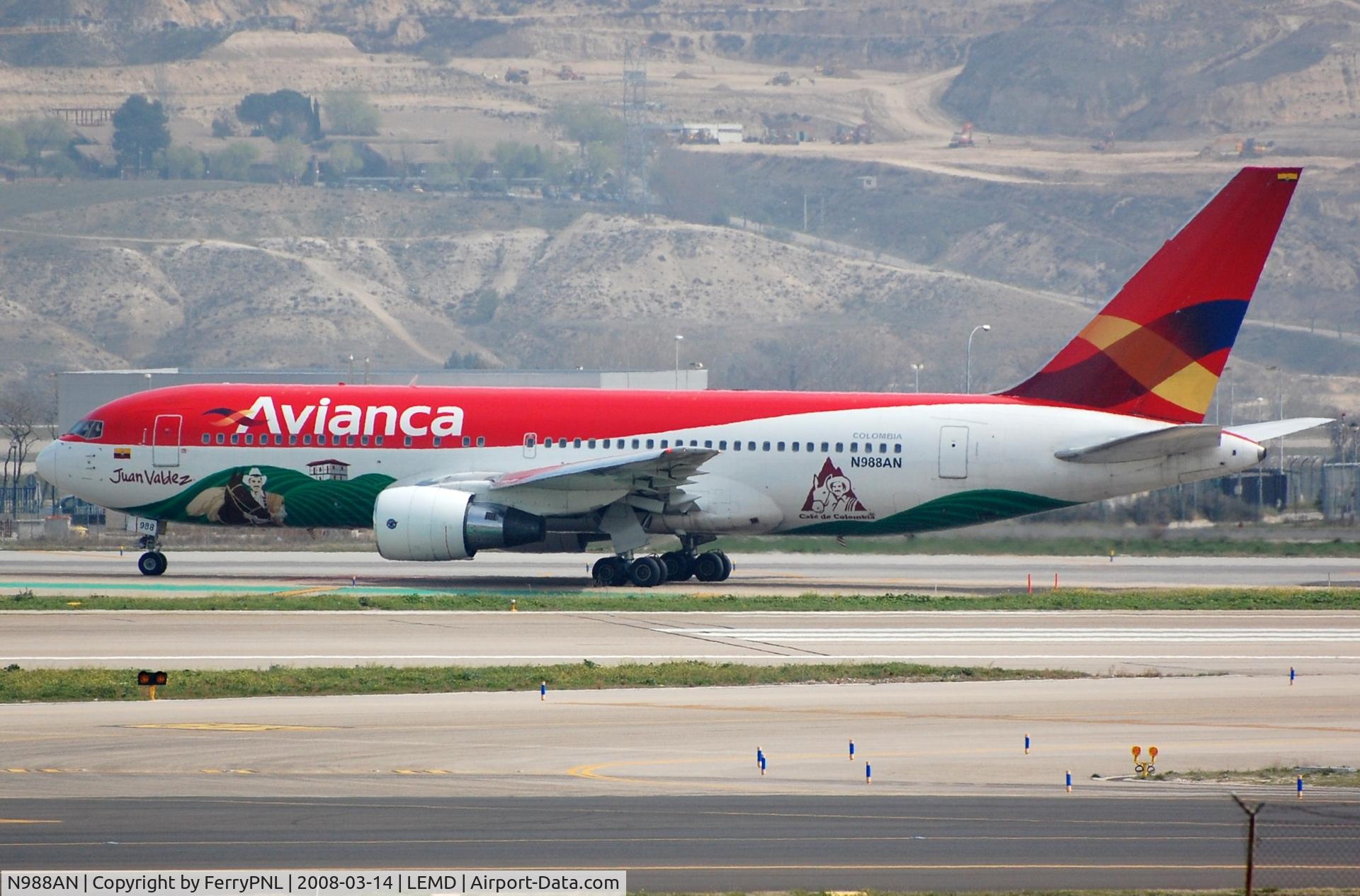 N988AN, 1990 Boeing 767-284 C/N 24742, Avianca B762 in MAD