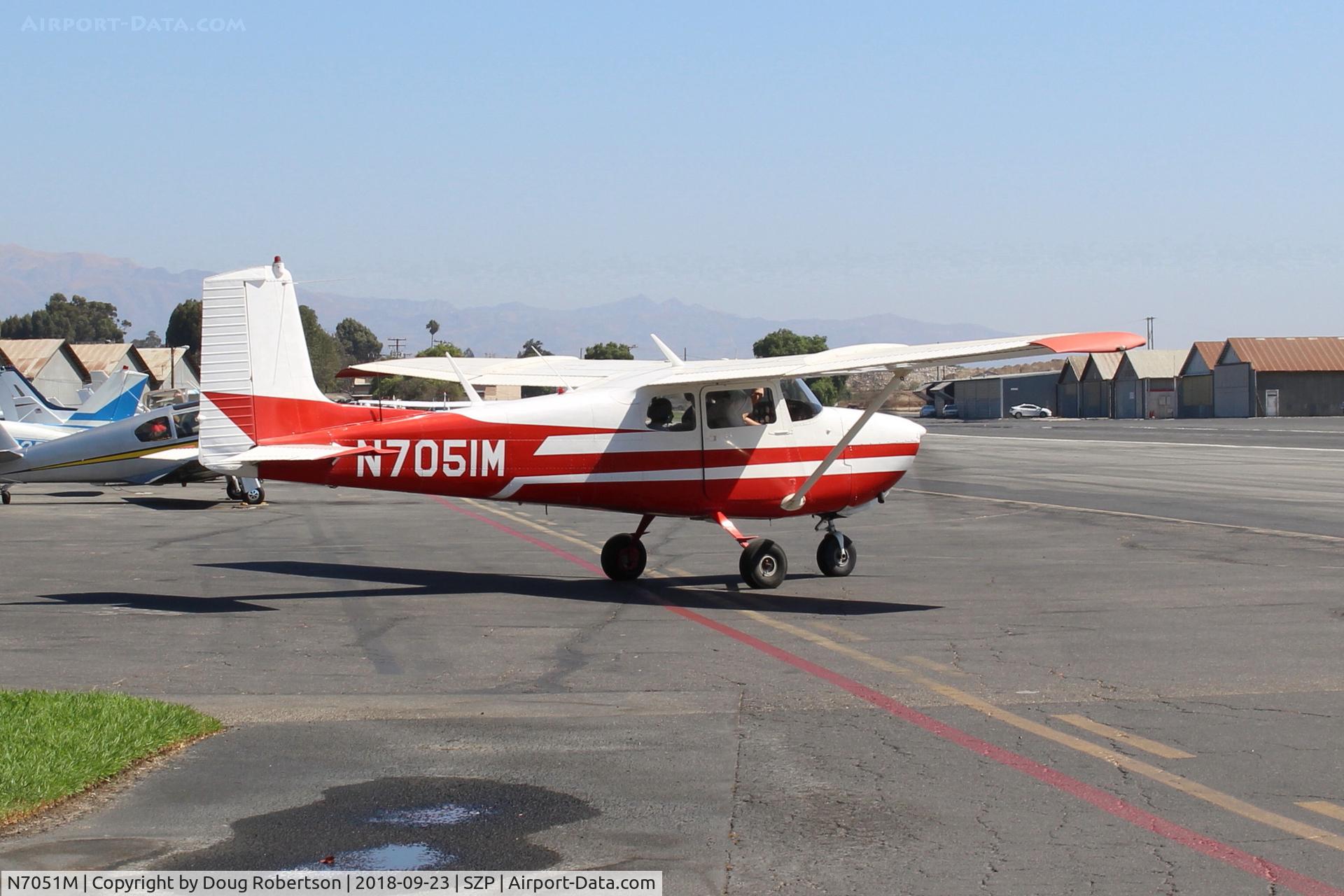N7051M, 1958 Cessna 175 Skylark C/N 55351, 1958 Cessna 175 SKYLARK, Continental GO-300-A 175 Hp, geared engine, taxi