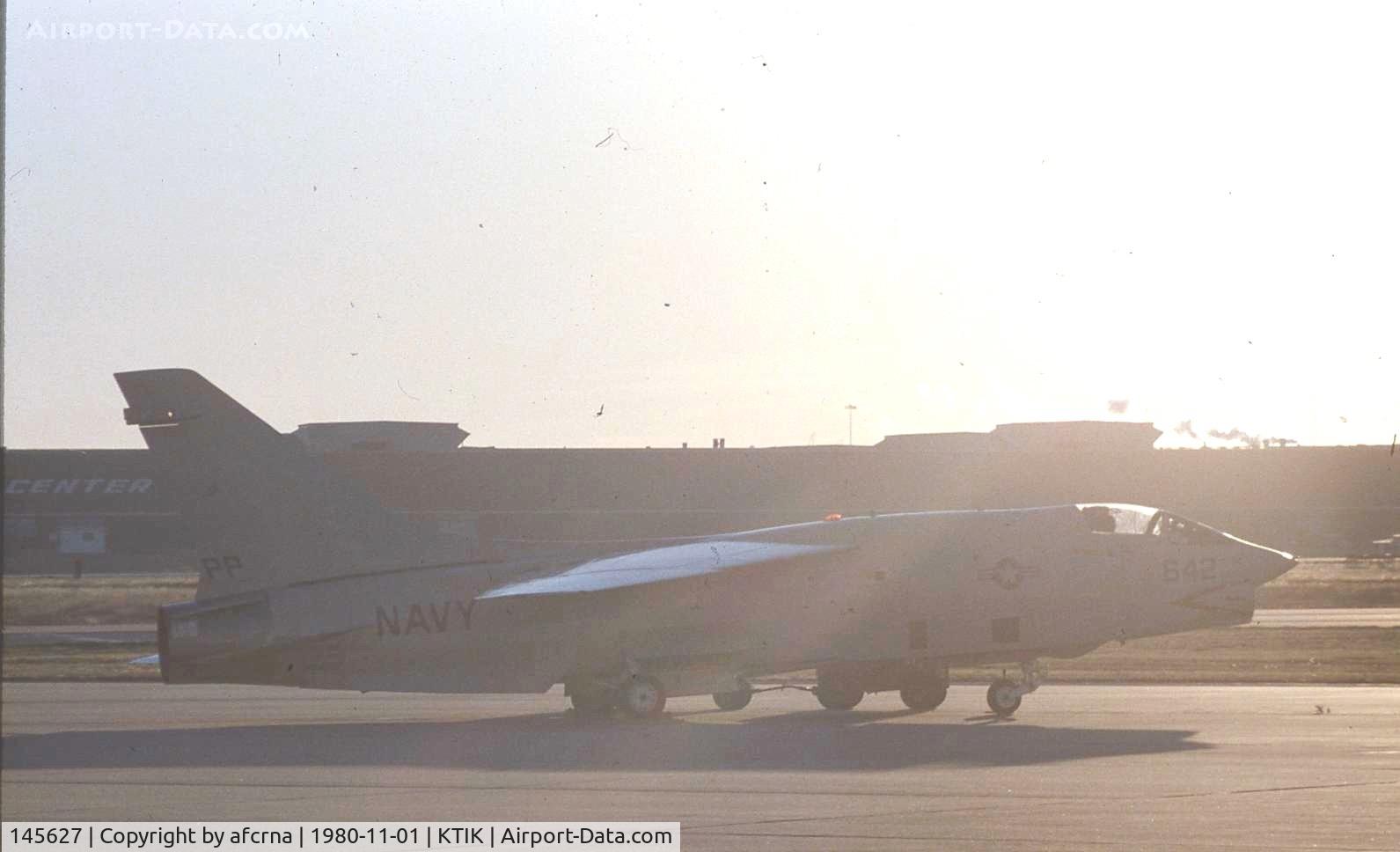 145627, Vought RF-8G Crusader C/N 445, EARLY MORNING - SUNRISE AT TINKER AFB