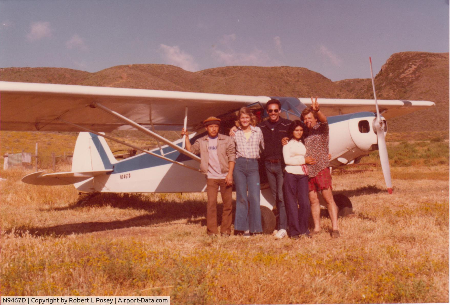 N9467D, 1951 Piper-coley PA-18-125 C/N 18-863 MC, Owned by Robert Posey Newport Beach. based at Medolark airport in the 80's It was a military L21. It was scrapped. Then put back together. I bought it in Taledaga, Al. from CoL. Coley.  This pic is in Baja Mx.