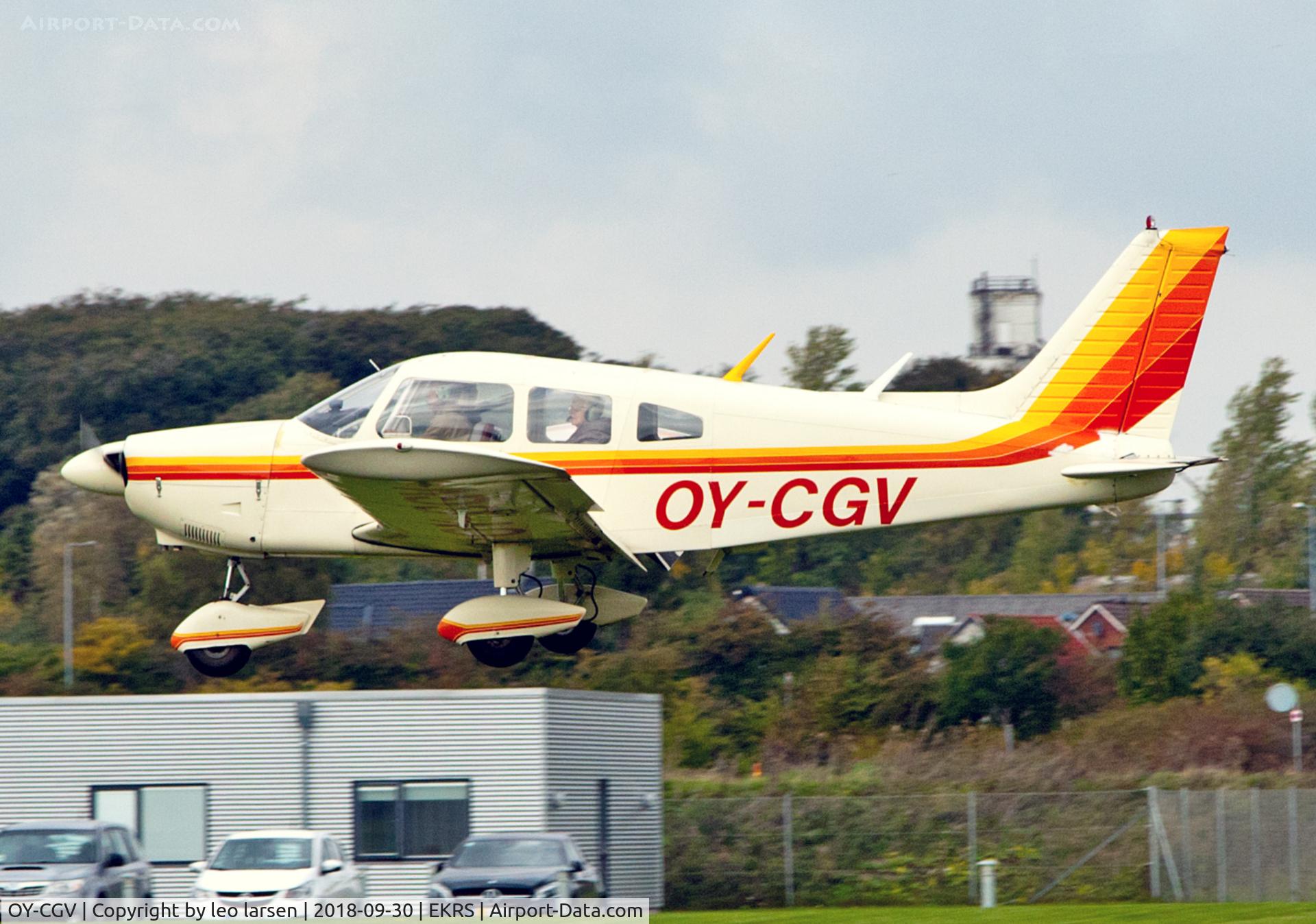 OY-CGV, 1974 Piper PA-28-180 Archer C/N 28-7505088, Ringsted 30.9.2018
