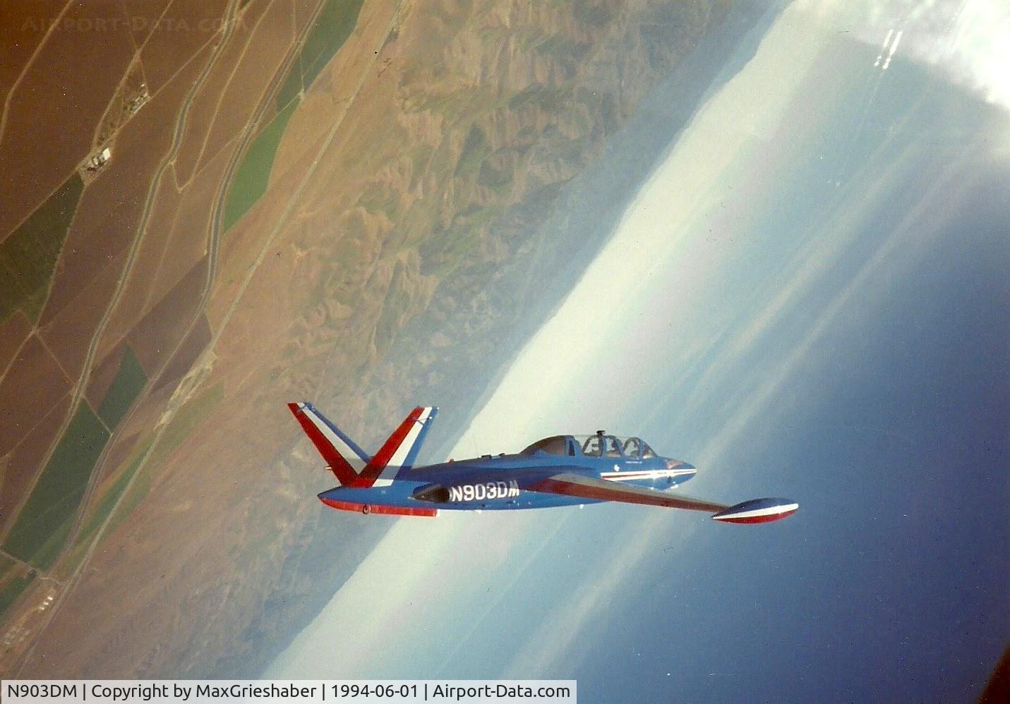 N903DM, 1958 Fouga (Valmet) CM-170R Magister C/N FM-2, N903DM Over California, Approximately 1994