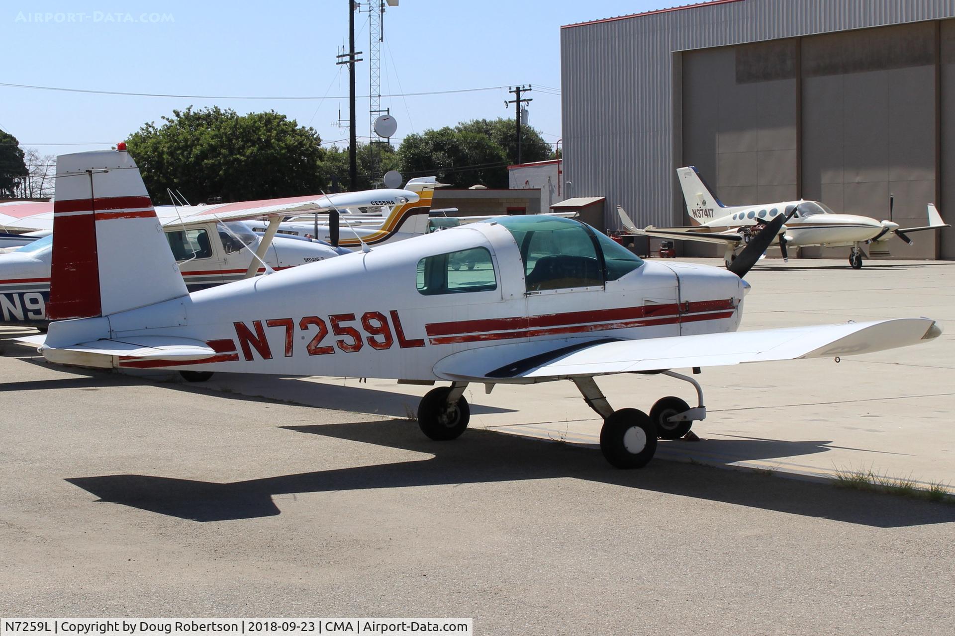 N7259L, 1972 American Aviation AA-1A Trainer C/N AA1A-0459, 1972 American Aviation AA-1A TRAINER, Lycoming O-235 108 Hp