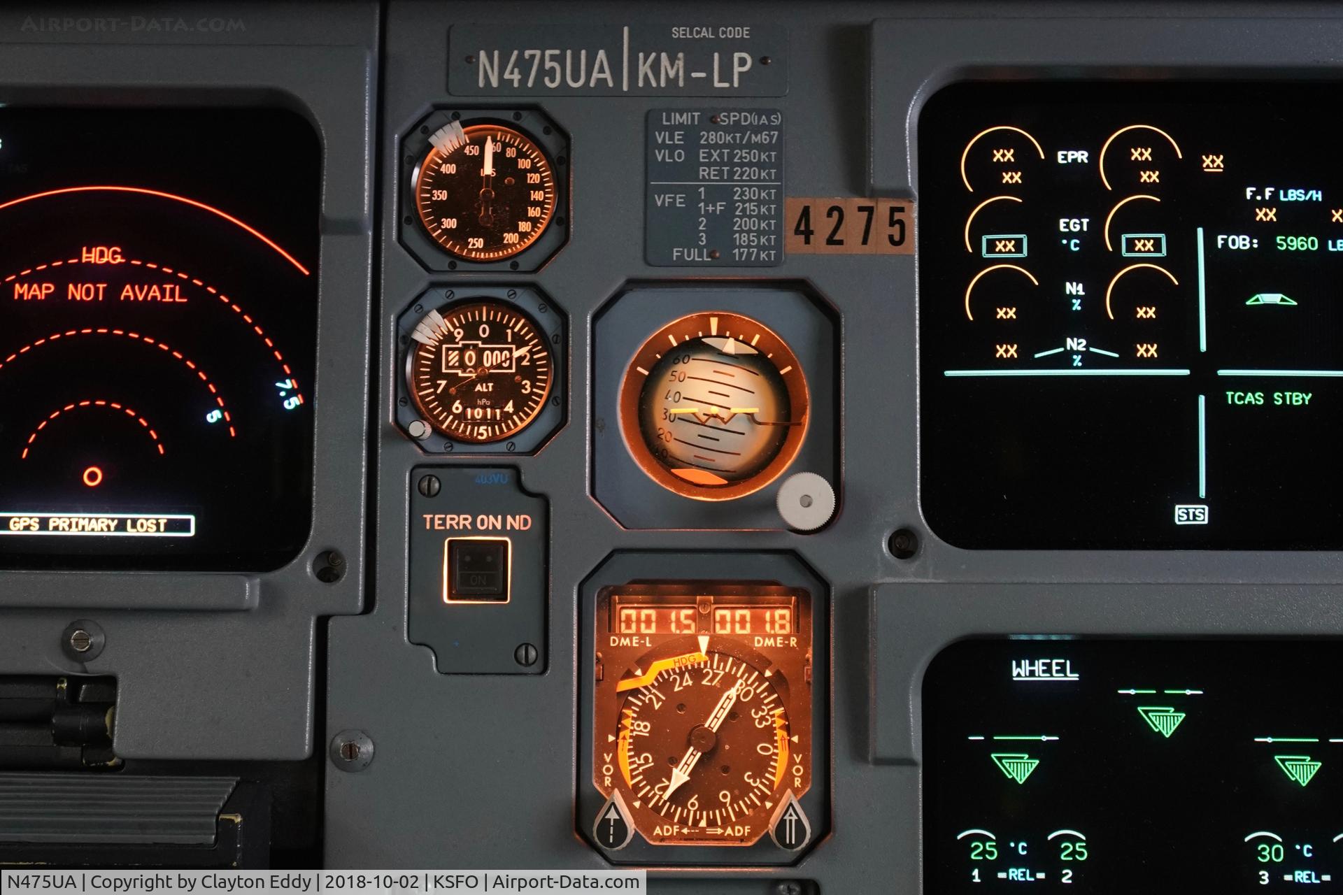 N475UA, 2001 Airbus A320-232 C/N 1495, SFO 2018.