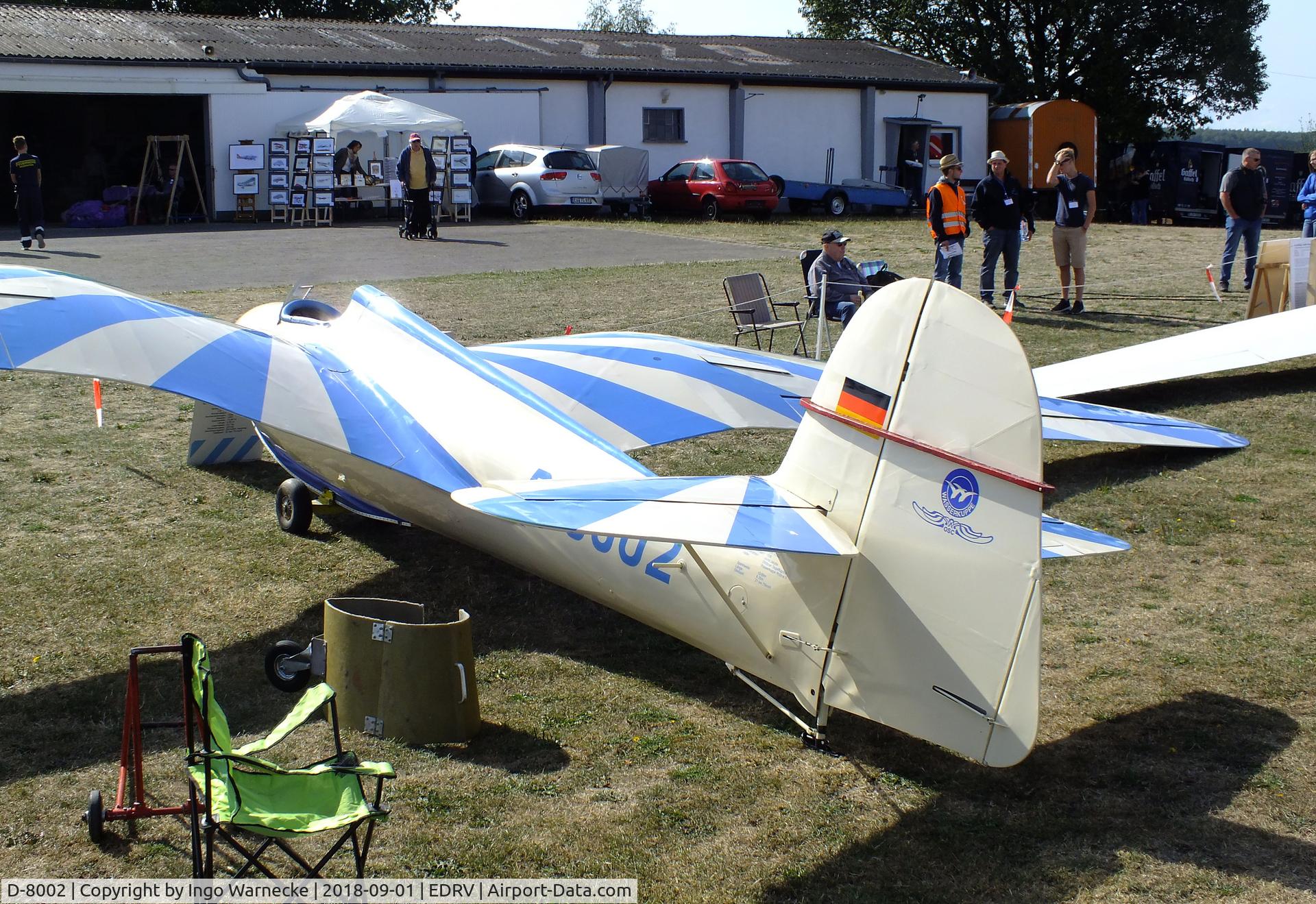 D-8002, 1987 DFS 108-53 Habicht E Replica C/N 001, DFS 108-53 Habicht E replica (built by Oldtimer Segelflugclub Wasserkuppe, OSCW) at the 2018 Flugplatzfest Wershofen