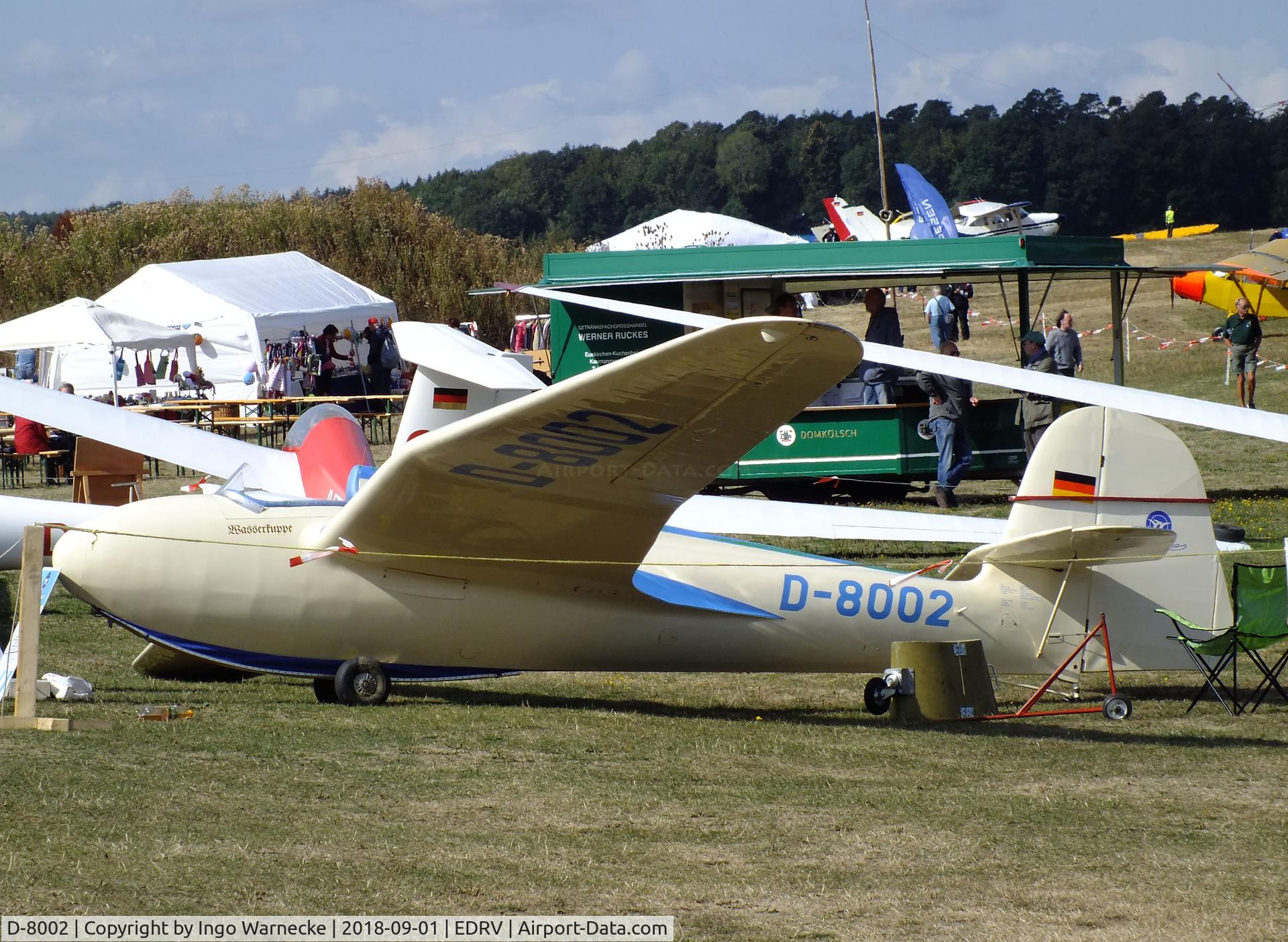 D-8002, 1987 DFS 108-53 Habicht E Replica C/N 001, DFS 108-53 Habicht E replica (built by Oldtimer Segelflugclub Wasserkuppe, OSCW) at the 2018 Flugplatzfest Wershofen