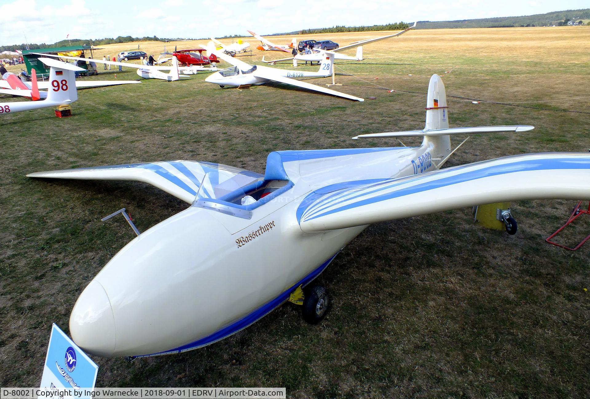 D-8002, 1987 DFS 108-53 Habicht E Replica C/N 001, DFS 108-53 Habicht E replica (built by Oldtimer Segelflugclub Wasserkuppe, OSCW) at the 2018 Flugplatzfest Wershofen