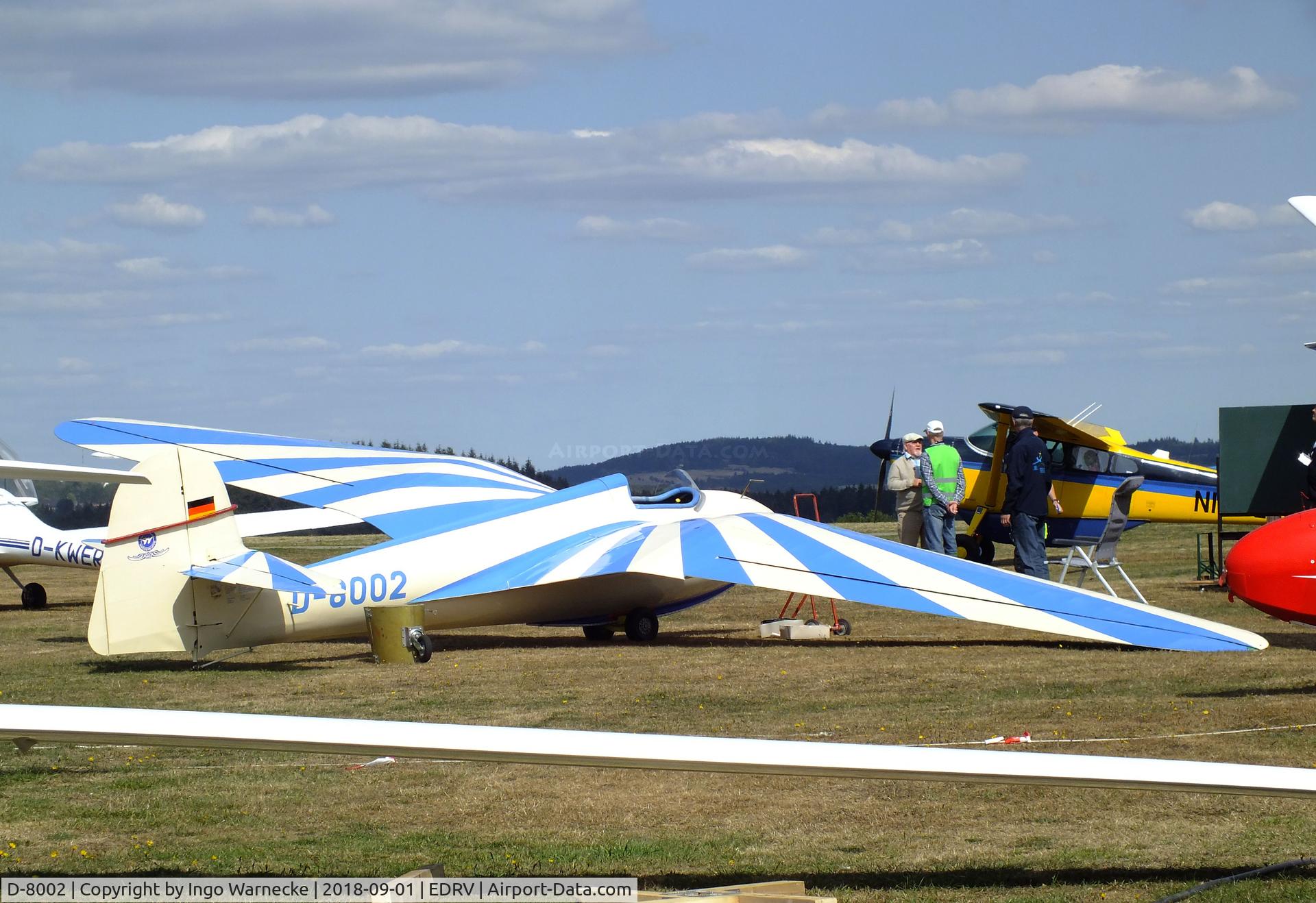 D-8002, 1987 DFS 108-53 Habicht E Replica C/N 001, DFS 108-53 Habicht E replica (built by Oldtimer Segelflugclub Wasserkuppe, OSCW) at the 2018 Flugplatzfest Wershofen