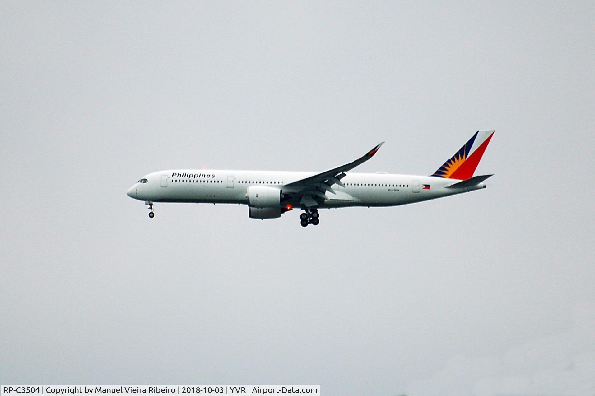 RP-C3504, 2018 Airbus A350-941 C/N 236, The first Philippine Airlines A350 to YVR.