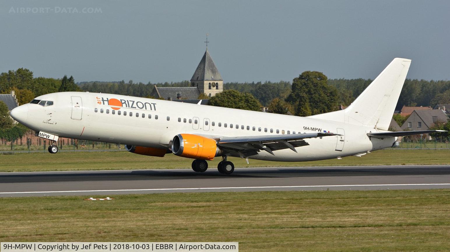 9H-MPW, 1991 Boeing 737-484 C/N 25417, Landing at Brussels.