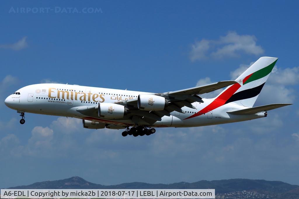 A6-EDL, 2010 Airbus A380-861 C/N 046, Landing