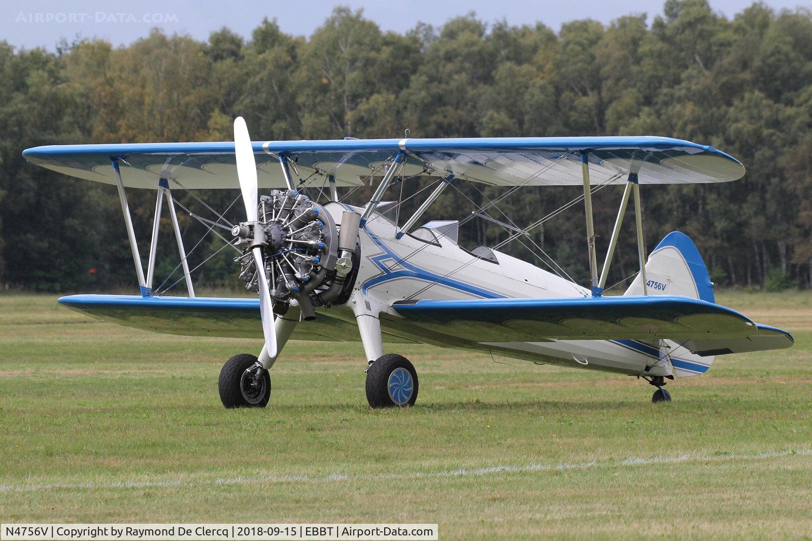 N4756V, 1942 Boeing PT-13D Kaydet (E75) C/N 75-5102, Flying Festival at Brasschaat.
