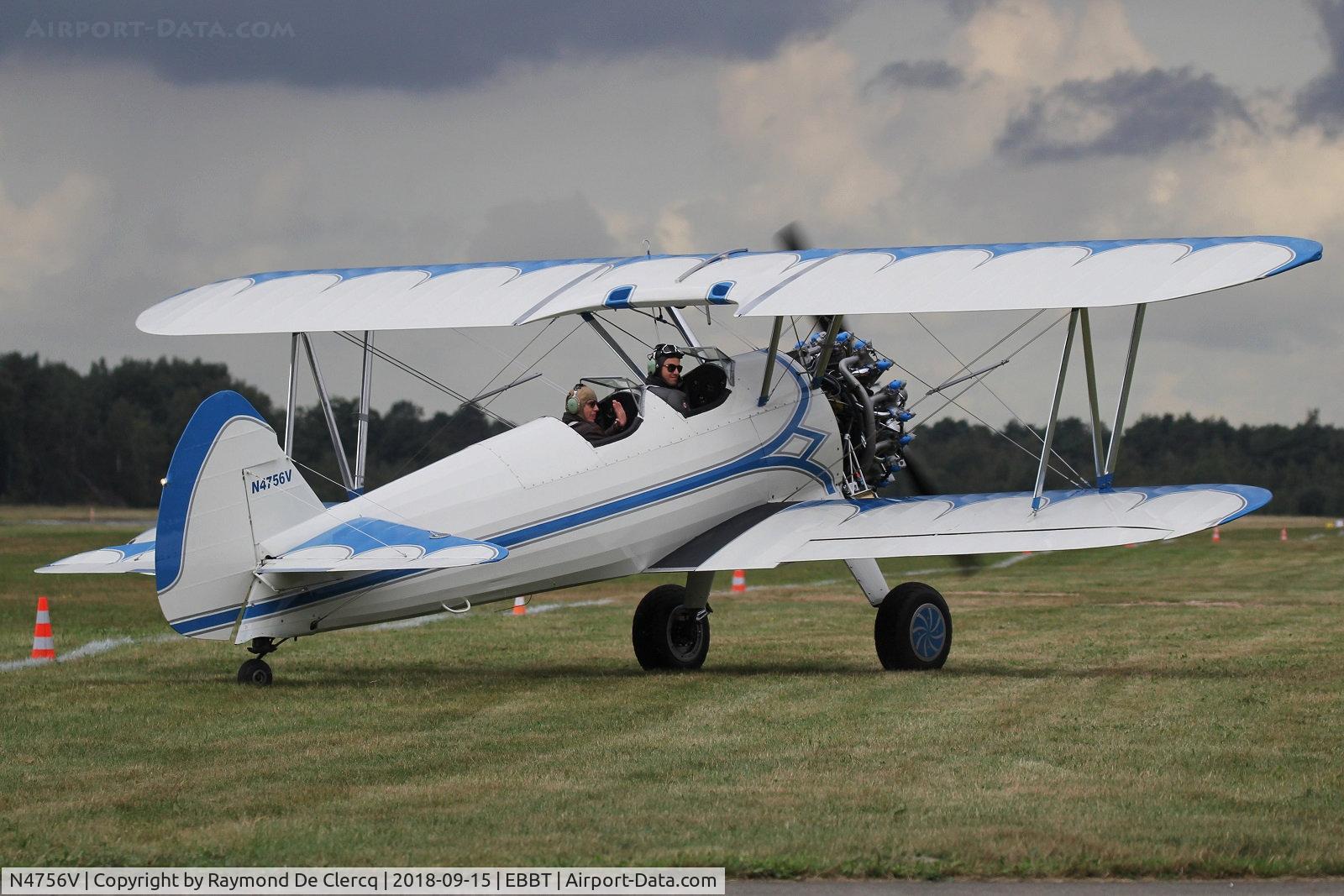 N4756V, 1942 Boeing PT-13D Kaydet (E75) C/N 75-5102, Flying Festival at Brasschaat.