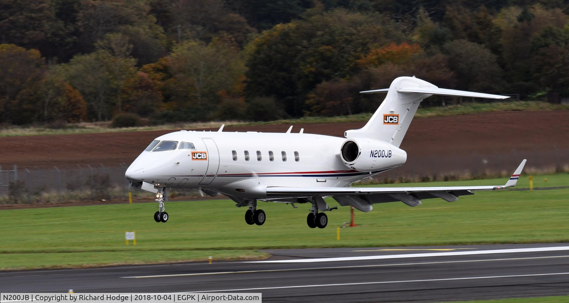 N200JB, 2007 Israel Aircraft Industries Gulfstream 200 C/N 164, Landing at Prestwick RW30 on 4th of October 2018