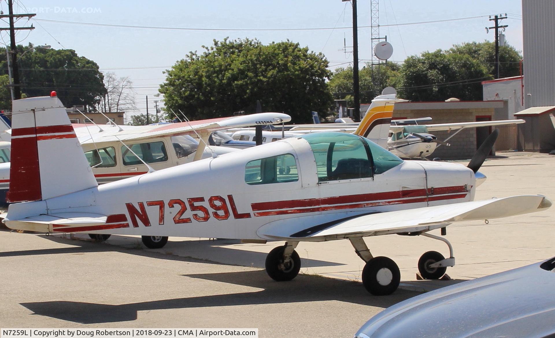 N7259L, 1972 American Aviation AA-1A Trainer C/N AA1A-0459, 1972 American Aviation AA-1A TRAINER, Lycoming O-235 108 Hp