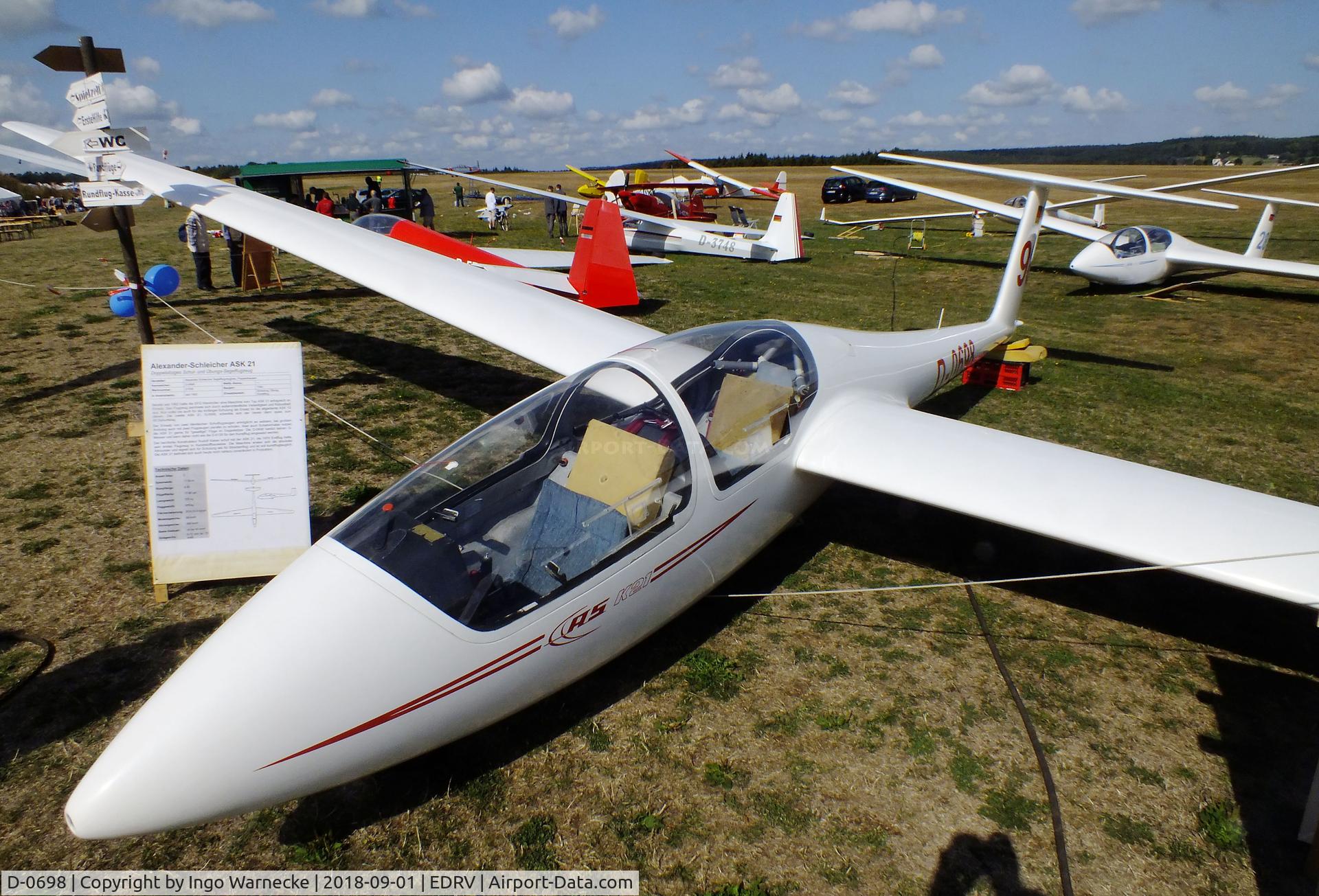 D-0698, Schleicher ASK-21 C/N 21556, Schleicher ASK-21 at the 2018 Flugplatzfest Wershofen
