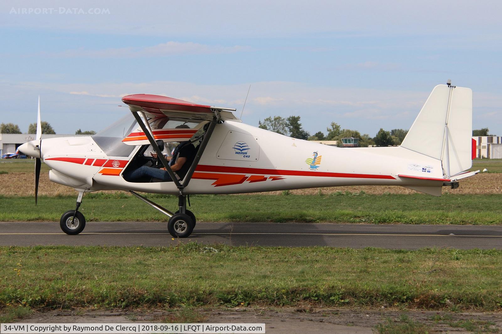 34-VM, Comco Ikarus C42 Cyclone C/N Not found 34-VM, 34VM used as glider tug at Merville.