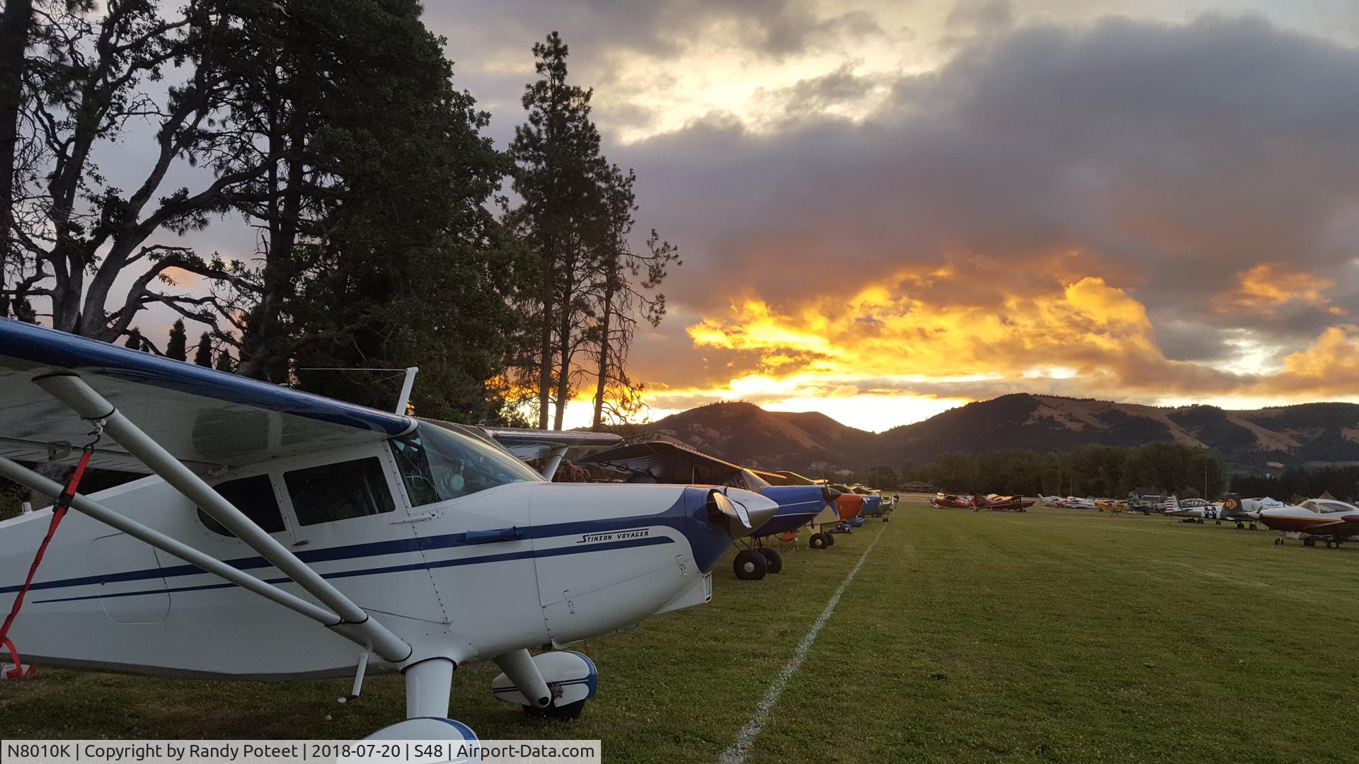 N8010K, 1947 Stinson 108-2 Voyager C/N 108-3010, New home in Sandy, Oregon