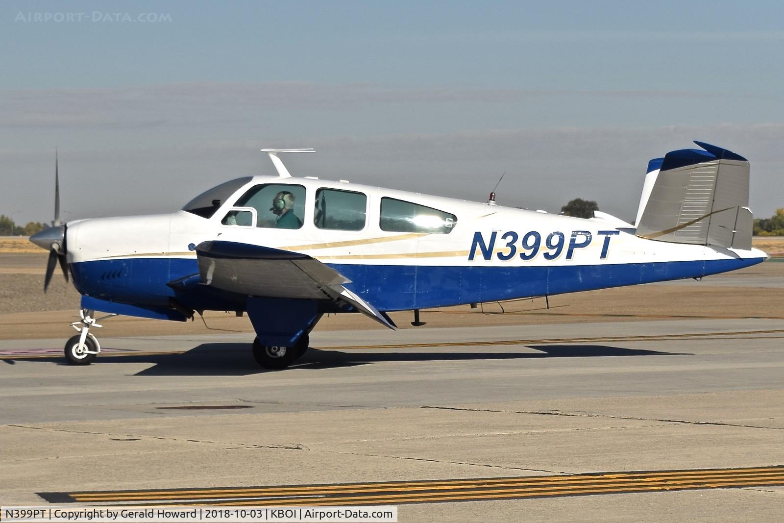 N399PT, 1968 Beech V35A Bonanza C/N D-8727, Taxiing onto the south GA ramp.