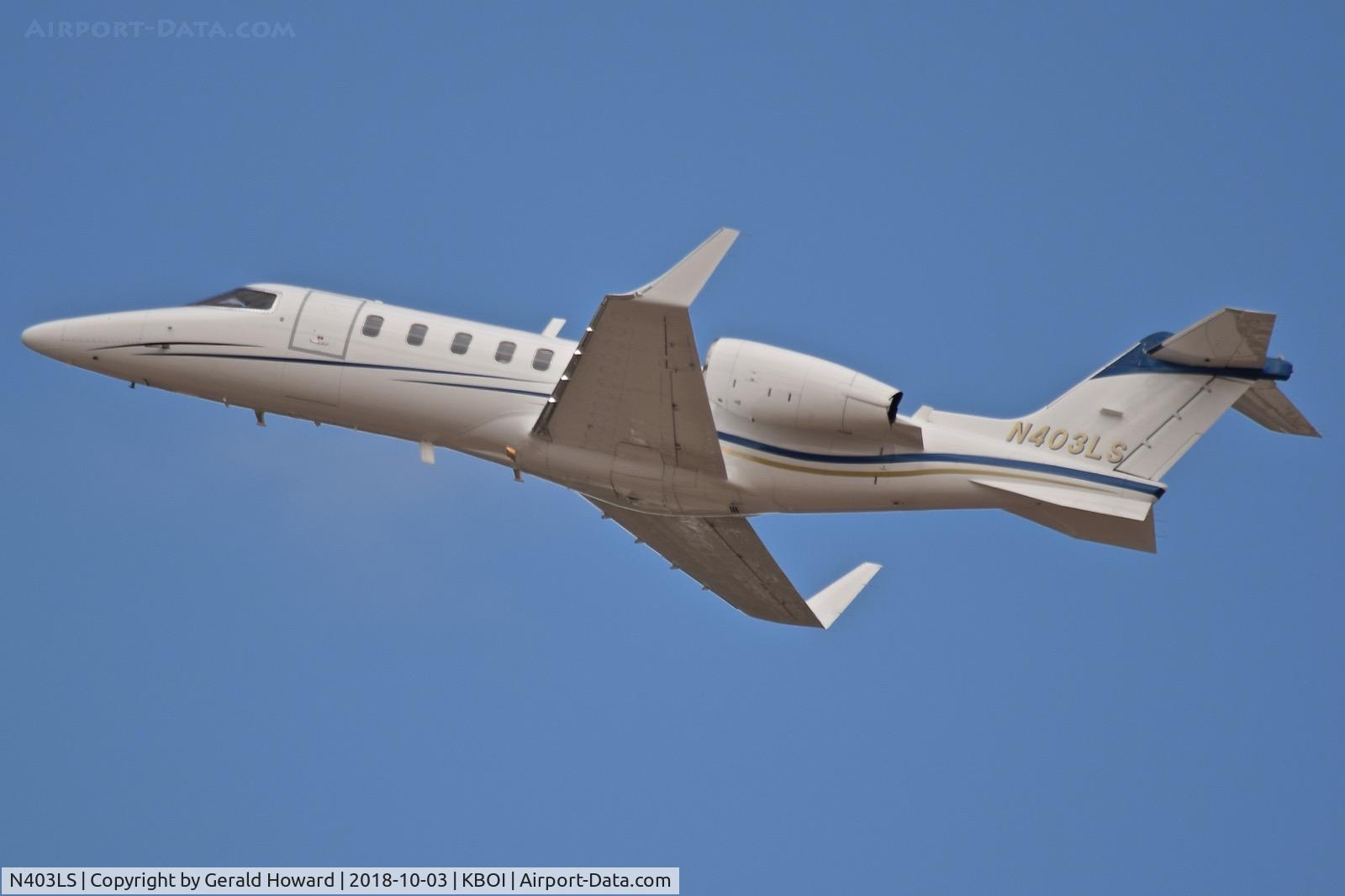 N403LS, 2009 Learjet Inc 45 C/N 2124, Departing BOI.