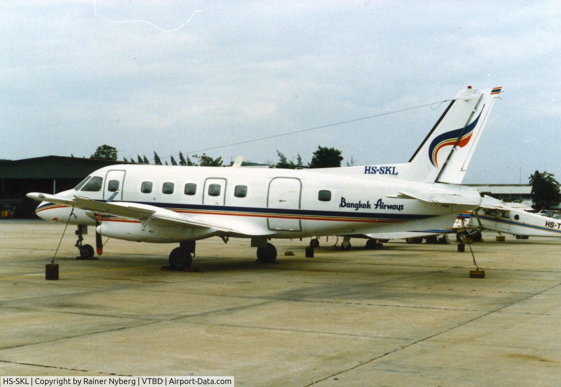HS-SKL, 1979 Embraer EMB-110P2 Bandeirante C/N 110229, HS-SKL at Don Muang, Bangkok.