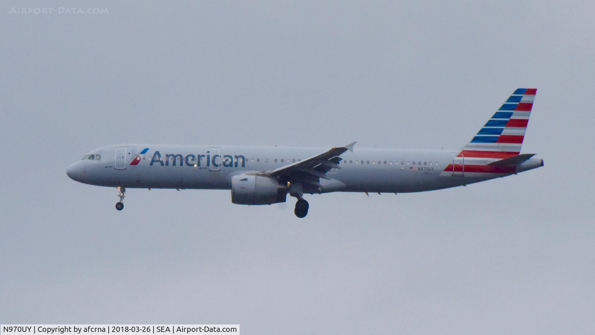 N970UY, 2009 Airbus A321-231 C/N 3924, SEA APPROACH