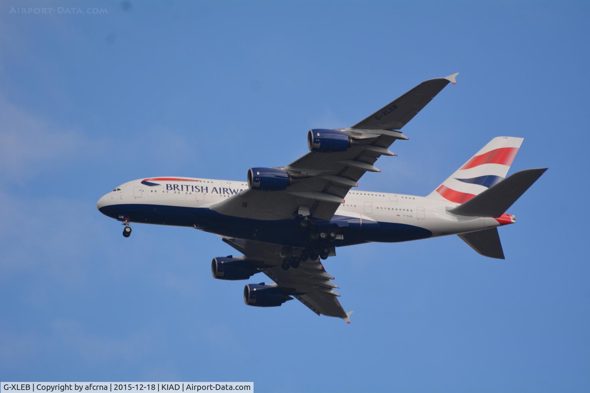 G-XLEB, 2013 Airbus A380-841 C/N 121, IAD APPROACH