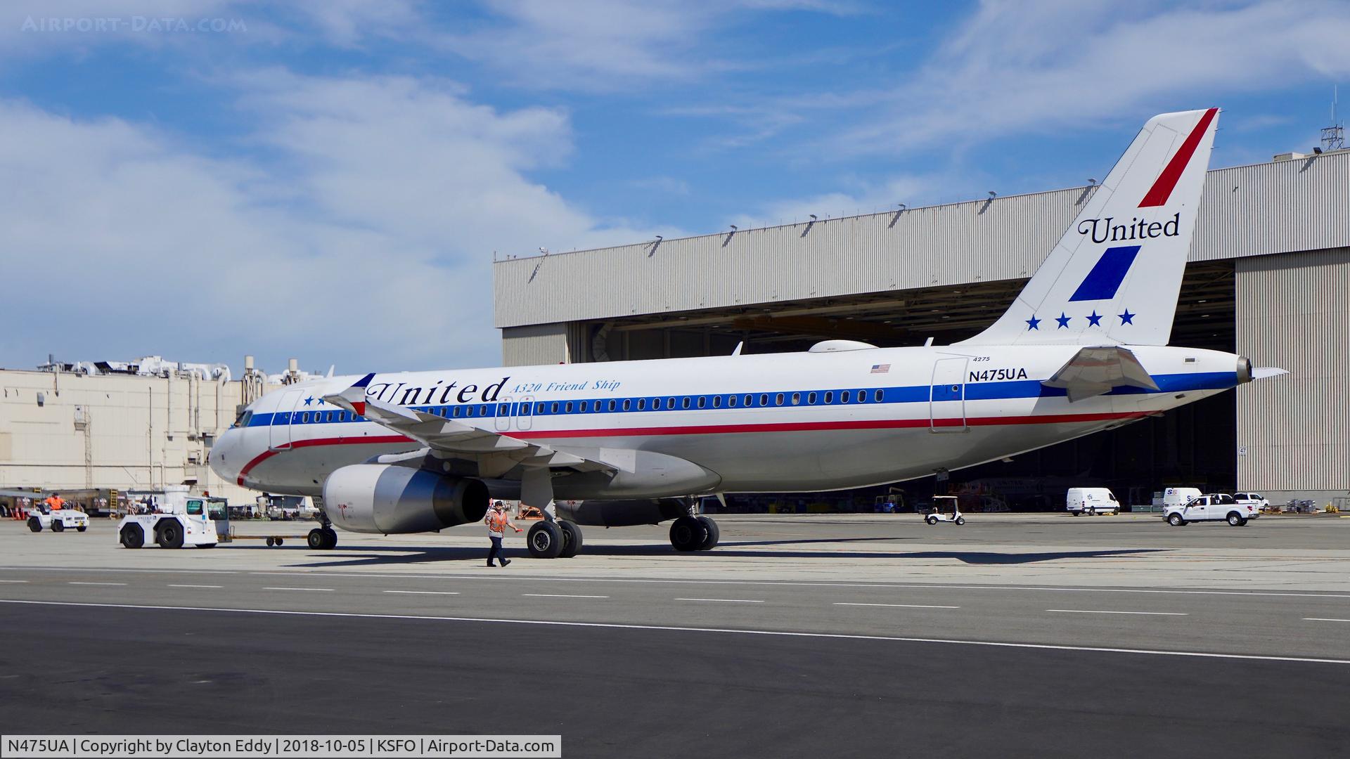 N475UA, 2001 Airbus A320-232 C/N 1495, SFO 2018.