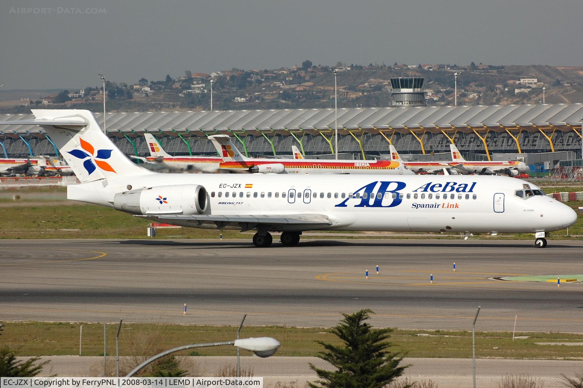 EC-JZX, 2001 Boeing 717-23S C/N 55067, Aebal B717 arriving. Now Delta N988DN.