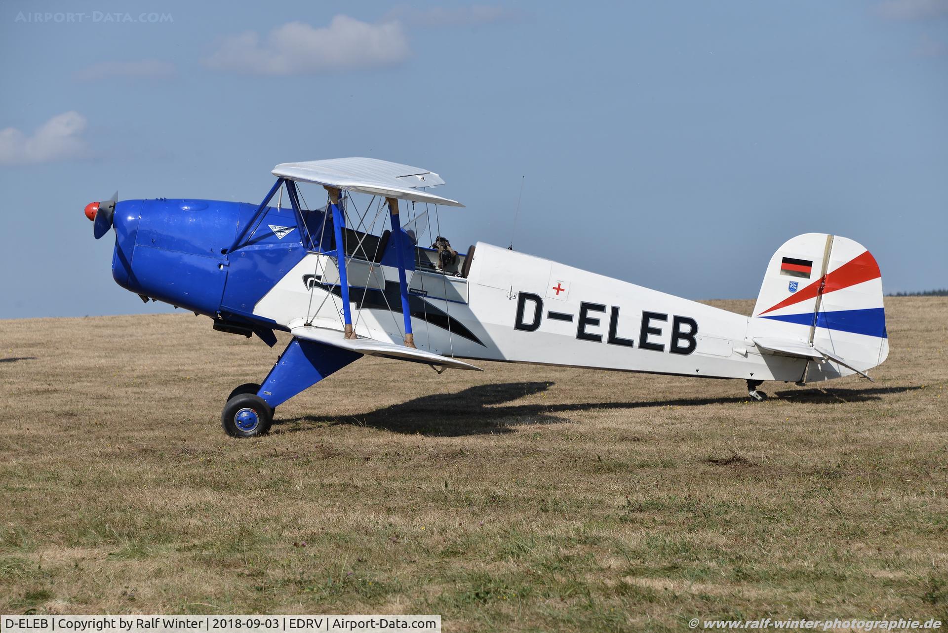 D-ELEB, 1957 CASA Bü 1-131E Jungmann C/N 2145, CASA 1-131E Jungmann - Private - 2145 - D-ELEB - 02.09.2018 - EDRV