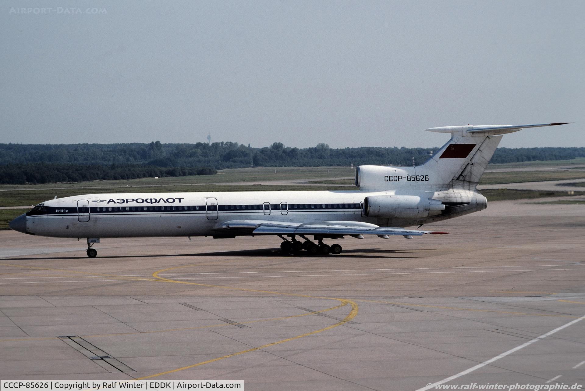 CCCP-85626, 1987 Tupolev Tu-154M C/N 87A753, Tupolev Tu-154M - SU AFL Aeroflot - 87A753 - CCCP-85626 - 1992 - CGN