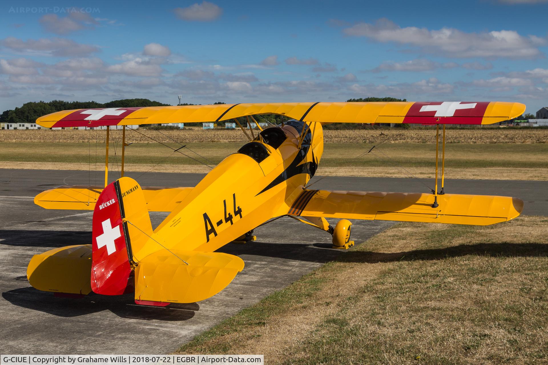 G-CIUE, 1954 CASA 1-131E Jungmann C/N 447, CASA 1.131E Jungmann A-44 (G-CIUE) Real Aeroplane Company, Breighton 22/7/18