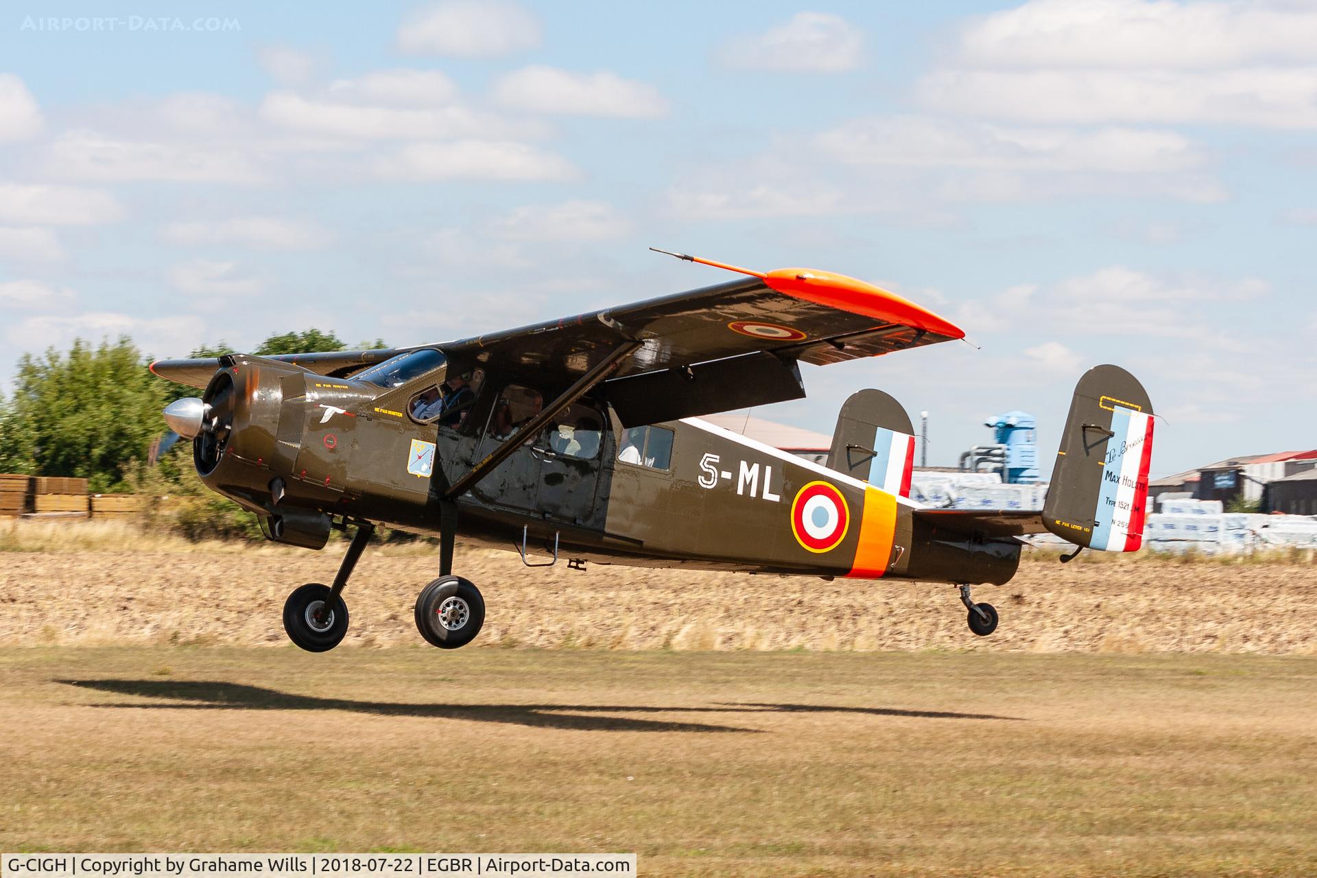 G-CIGH, 1960 Max Holste MH.1521M Broussard C/N 255, Max Holste MH1521 Broussard 255/5-ML (G-CIGH) Real Aeroplane Company, Breighton 22/7/18